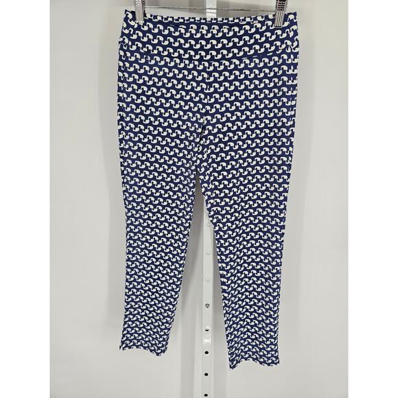 J. McLaughlin Womens Sz XS Pull On Leggings Pants Blue White Print - Picture 1 of 4